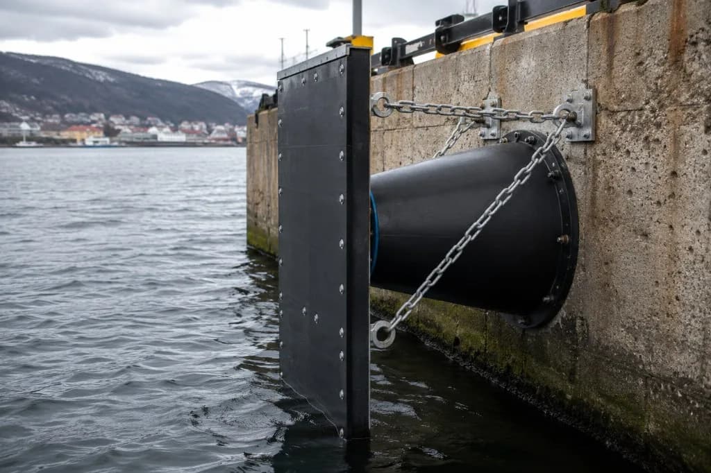 Cone Fender - Marine Rubber Fender Cone Fender marine rubber fender installed on a concrete quay